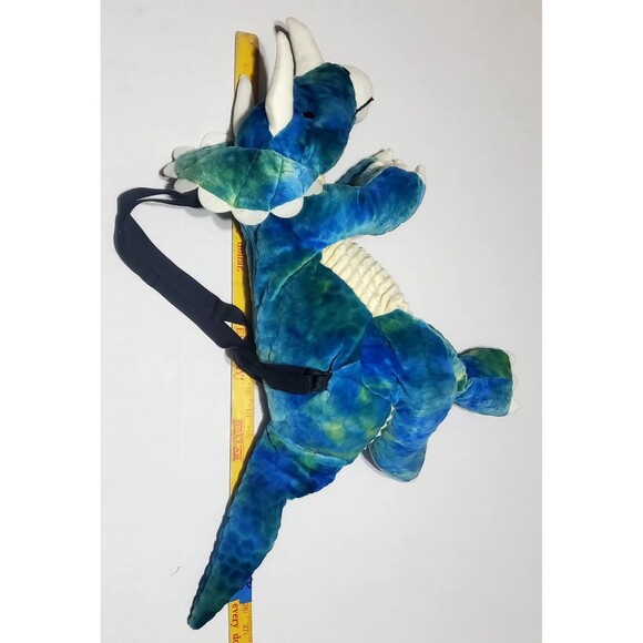 Adventure Planet  21"Triceratops Dinosaur Backpack Tie Dye Blue Stuffed Animal - Picture 12 of 12